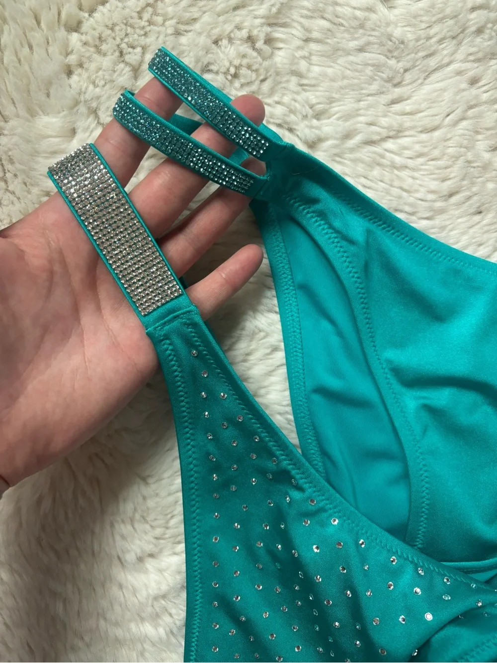 NWOT Victoria’s Secret Bombshell Rhinestone Bikini Set in Teal